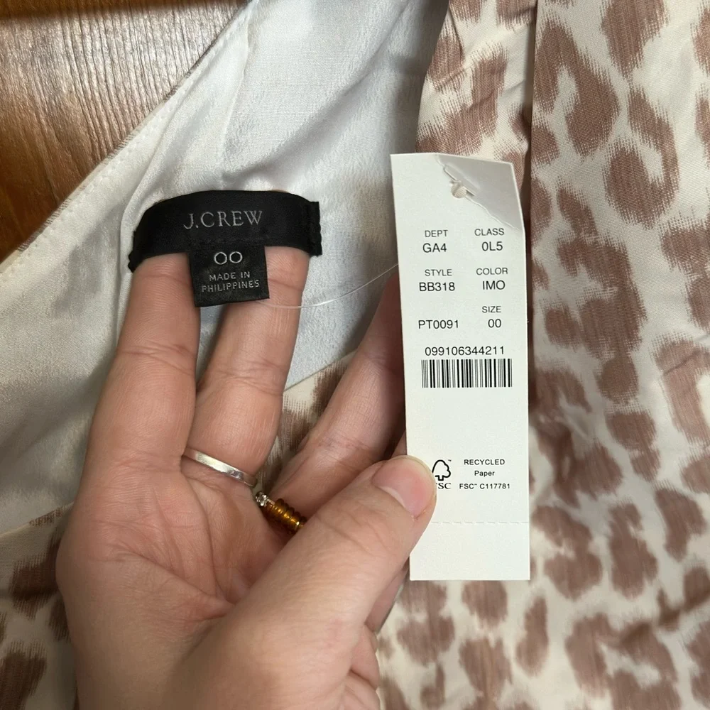 j.crew one shoulder ruffle mini dress in italian ikat leopard
